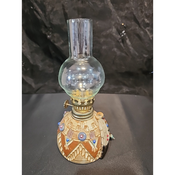 Vintage Handmade Miniature Pottery Oil Lamp Artist Signed - Picture 4 of 10